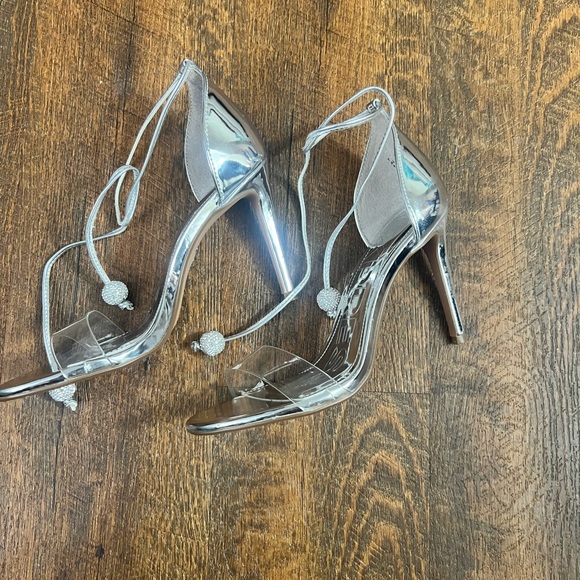 Express Clear Lace Up Heels - Picture 2 of 5